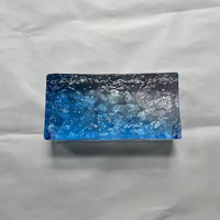 Brique de verre à motif cristal de glace à changement de couleur progressif 200*100*50, très vendue, pour la décoration de murs rideaux