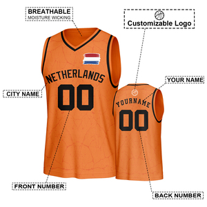 <span class=keywords><strong>Camiseta</strong></span> <span class=keywords><strong>de</strong></span> Baloncesto sin Mangas, Sublimación Completa, Personalizada, Color Naranja, 100% Poliéster, Transpirable, <span class=keywords><strong>de</strong></span> Secado Rápido, <span class=keywords><strong>con</strong></span> <span class=keywords><strong>Nombre</strong></span> Impreso, Venta al Por Mayor <span class=keywords><strong>de</strong></span> Fábrica - Product Image 2