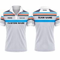 Polo de pickleball personnalisé blanc à manches courtes avec motif pour clubs et tournois – Personnalisation OEM et marque privée