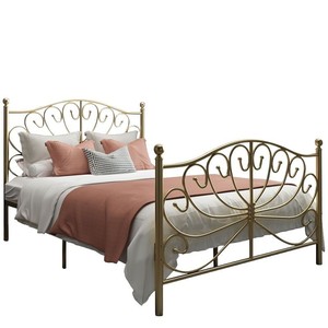 Lit en fer forgé minimaliste moderne 1,5 m, lit simple ou double, cadre en métal pour chambre à coucher - Product Image 5
