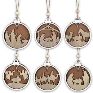 Ornements en bois en gros, nouvelles sculptures d'animaux, décorations suspendues pour arbre de Noël et décoration intérieure, dropshipping - Product Image 3