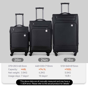 Business Soft Luggage Roller Trolly Large Capacity Spinner Suitcase Trolley Luggage Case Expandable Strong Duffle <b>Bag</b> Outdoors - Product Image 4