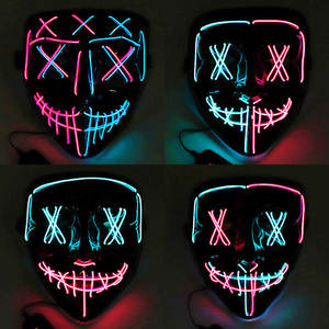 Maschere <span class=keywords><strong>di</strong></span> <span class=keywords><strong>Halloween</strong></span> illuminano il bagliore lampeggiante multicolore al buio <span class=keywords><strong>maschera</strong></span> per feste el wire mask - Product Image 2