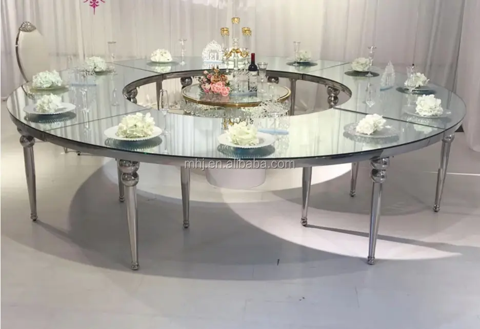 Популярный свадебный обеденный стол из нержавеющей стали с круглой дугой