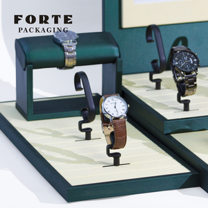 Forte lujo joyería pantalla Mdf microfibra reloj soporte azul hombres reloj pantalla moda lujo mujer reloj pantalla - Product Image 3