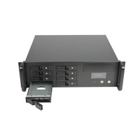 19 inci Industrial 8Bay Hot swap Server Chassis kedalaman 390mm 3U Rackmount Server Case