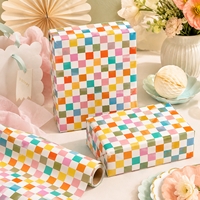 Fournitures pour fête d'anniversaire d'enfants DAMAI, papier cadeau rayé arc-en-ciel, papier couché, 43*500 CM, rouleau, papier cadeau pour filles