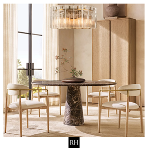 Table à manger extensible RHMAKER RH Furniture Factory, style américain, en bois massif, ensemble de meubles de salle à manger sur mesure pour villa - Product Image 6
