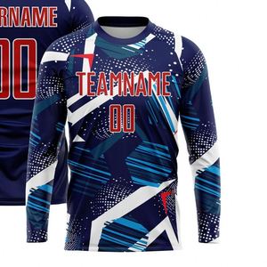 Men Graphic <b>Long</b> Sleeve Soccer Jersey Breathable Football Shirt Quick Dry Performance Athletic Sportswear for Training <b>Matches</b> - Product Image 2