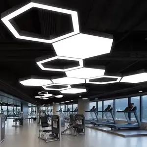 Lampes suspendues au design personnalisé Lustre suspendu pour gymnase en forme de Y Hexagonal Plafonnier de salle de sport pour bureau