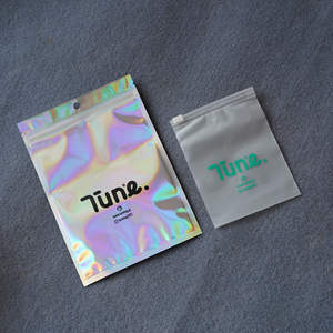 Custom Silver Shipping Mailer Aluminium Metallic Sticker LOGO <b>Waterproof</b> 6x10 10x15 Poly Mailing Bag - Product Image 3