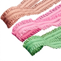 Dentelle élastique plissée de qualité supérieure, motif volanté de 2 cm de large, style coréen, pour ourlets de robes de mariée, couture DIY faite à la main
