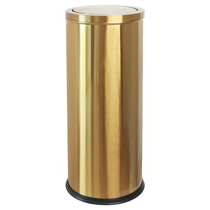30L Golden Stainless Steel Trash Can Standing Shake Lid Special <strong>Large</strong> Waste <strong>Bin</strong> for Shopping Mall Corridor Office Building - Product Image 1