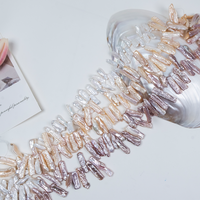Chaîne de perles d'eau douce baroques Biwa, perles allongées multicolores de 8 à 25 mm, pour la fabrication de bijoux faits main, vente en gros en vrac
