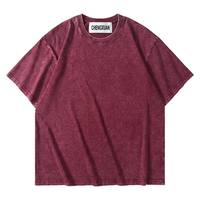 T-shirt personnalisé gaufré épais, coupe oversize, effet délavé vintage, vente en gros, fabricant OEM, logo personnalisé pour marque de vêtements