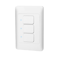 Interrupteur intelligent US 1/2/3 gangs compatible avec l'application Tuya Smart Life et la commande vocale