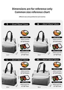 Sac isotherme pliable multifonction en aluminium sur mesure, grand format, pour la livraison de nourriture glacée, avec fonction de réchauffement - Product Image 5