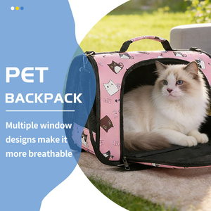 Wholesale Luxury Custom Print Zipper Closure Pet Carrier Bag Portable Outdoor Travel Foldable for <b>Cats</b> Dogs Puppies - Product Image 4