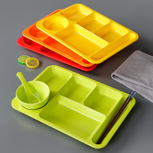 Juego de Platos Seccionales de Melamina con Divisores para Restaurante, Hotel, Cantina, Diseño de Color Sólido - Product Image 1