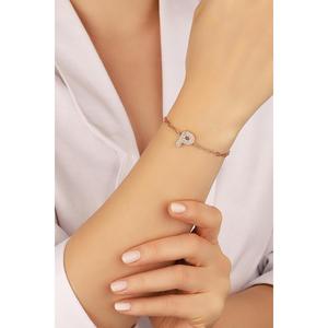 Bracciale lettera d'argento con catena italiana - Product Image 3