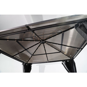 MIA Luxe Acier Extérieur Gazebo Pont Patio Couverture <span class=keywords><strong>Terrasse</strong></span> Cour Étanche Arrière-Cour Hardtop Fer 3x3 Gazebo <span class=keywords><strong>Moustiquaire</strong></span> - Product Image 6
