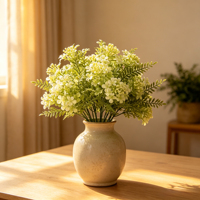 Fleurs artificielles en dentelle de la Reine Anne, bouquet réaliste de fougères, pour l'été, Pâques, mariage, vase, décoration de table, maison, bureau, cadeau de mariage ou d'anniversaire