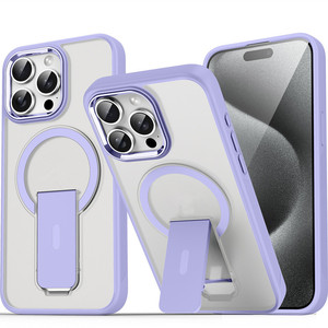 Venta caliente PC TPU <span class=keywords><strong>2</strong></span> en 1 soporte contraportada para Samsung Galaxy S23 S24 Ultra mate esmerilado lujo magnético teléfono caso - Product Image 4