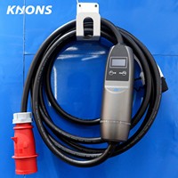Nouveau chargeur de voiture électrique portable Khons Professional Service 32A 3 phases 22kW Type 2 IEC62196-2 IP65 étanche certifié CE
