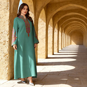 Abaya de Lujo de Poliéster con Bordado Premium para Mujeres Musulmanas, Vestido Elegante, Diseño Personalizado, Proveedor Mayorista OEM - Product Image 4