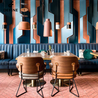 Design moderne personnalisé commercial hôtel restaurant canapé en lin stand café restauration rapide meubles canapé salon sièges banc de stand