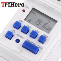 Minuterie numérique Programmable THC15A, Rail Din, contrôle hebdomadaire, puissance 220V, 230V, 6A, 10A, 16A, 20A, 25A, 30A