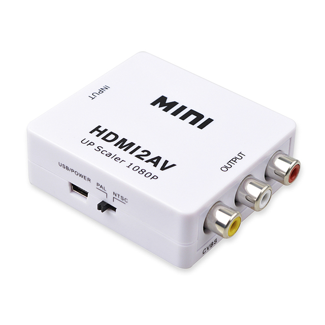 HDMI-compatible to RCA Converter AV/CVBS L/R Audio Video Set Top Box up Scaler 1080P MINI HD2AV Support NTSC PAL Output HD to AV