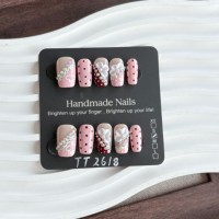10 Uñas Postizas de Moda con Cobertura Total, Acrílicas, Forma Almendrada, Accesorios para Uñas, Puntas de Uñas Postizas para Mujer