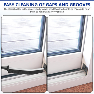Cepillo de limpieza de grietas de cabeza flexible de 360 °, Material de nailon para uso doméstico para pistas de ventanas, espacios para muebles, limpieza de zócalos - Product Image 5