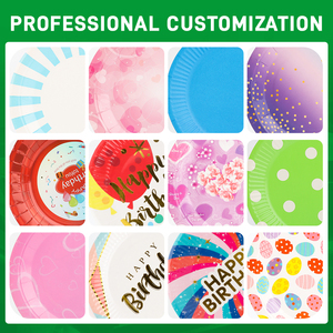Assiette <span class=keywords><strong>en</strong></span> papier jetable biodégradable, résistante, couleur naturelle, anti-graisse, pour fêtes et mariages, livraison directe - Product Image 3