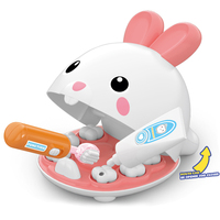 Simulation animal de compagnie lapin dent sonde électrique semblant jouer docteur jouet dentiste boîte