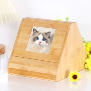 Solid Wood Pet Urn Triangle Shape Natural Color Durable Cat Dog <b>Memorial</b> <b>Box</b> - Product Image 1