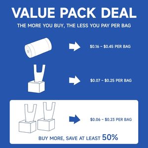 Bolsas de Camiseta de HDPE de Grado Alimenticio, Bolsas de Compra Resistentes con Logotipo Personalizado para Tiendas Minoristas y Supermercados - Product Image 2