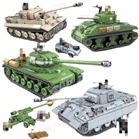 QuanGuan100062-100302 MOC Serie de Tanques Pesados, Figuras de Ciudad, Armas, Panther Brick, Regalos para Niños, Sets de Bloques de Construcción