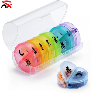 2026 High Quality Cheap Price Portable Plastic Custom Logo Black Vitamin Weekly 14 Compartment 7days Promotional Pill Box