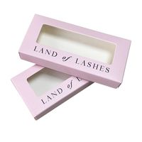 Boîte de papier de faux cils colorés avec impression de logo personnalisé en gros Boîtes d'emballage de cils holographiques avec fenêtre transparente