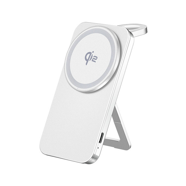 Portable 2 in 1 Foldable Magnetic Qi2 Wireless Charger Stand 15W for iPhone 12-17 and Apple Watch Charging OJD-135