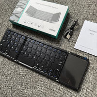 Keyboard Mini Lipat Tiga Nirkabel Ultra Tipis Portabel Baru B089T untuk Ponsel, Tablet, dan Penggunaan Kantor, Touchpad, Cina