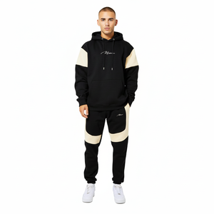 Conjunto de Sudadera con capucha de lana de algodón 100% para hombre, chándal transpirable con logotipo personalizado para gimnasio de invierno, Fitness, respetuoso con el medio ambiente a prueba de viento - Product Image 1