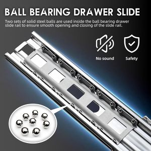 Jinxin Heavy-Duty 1 cặp ngăn kéo Slide khóa 150 LB khả năng chịu tải mở rộng đầy đủ bóng mang đường sắt cho 12 14 16 18 20 22 24 26 - Product Image 5