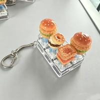 Jouet anti-stress Squishy en forme de pâtisserie, hamburger et pain grillé, en ABS, pour clavier mécanique, ASMR, Fidget Clicker, porte-clés