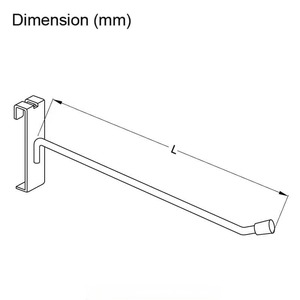 Gancho de Panel de Rejilla Ajustable en Altura, Cromado y de Zinc, para Exhibición de Ropa - Product Image 2