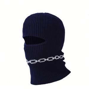 Gorro de Punto Jacquard de Moda para Hombre y Mujer, Estilo Balaclava, con un Orificio, Grueso y Cálido, para Esquí, Invierno 2024 - Product Image 5