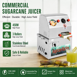 Home Factory Commercial Small Stainless Steel Sugarcane Extractor Sugarcane Juicer Machine for Sugar Cane <b>Juice</b> - Product Image 1