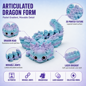 Juguete de Dragón Salamandra Alado Impreso en 3D, Articulado, con Articulaciones Móviles, Degradado Láser, Regalo para Niños, Decoración de Escritorio, Coleccionable - Product Image 2
